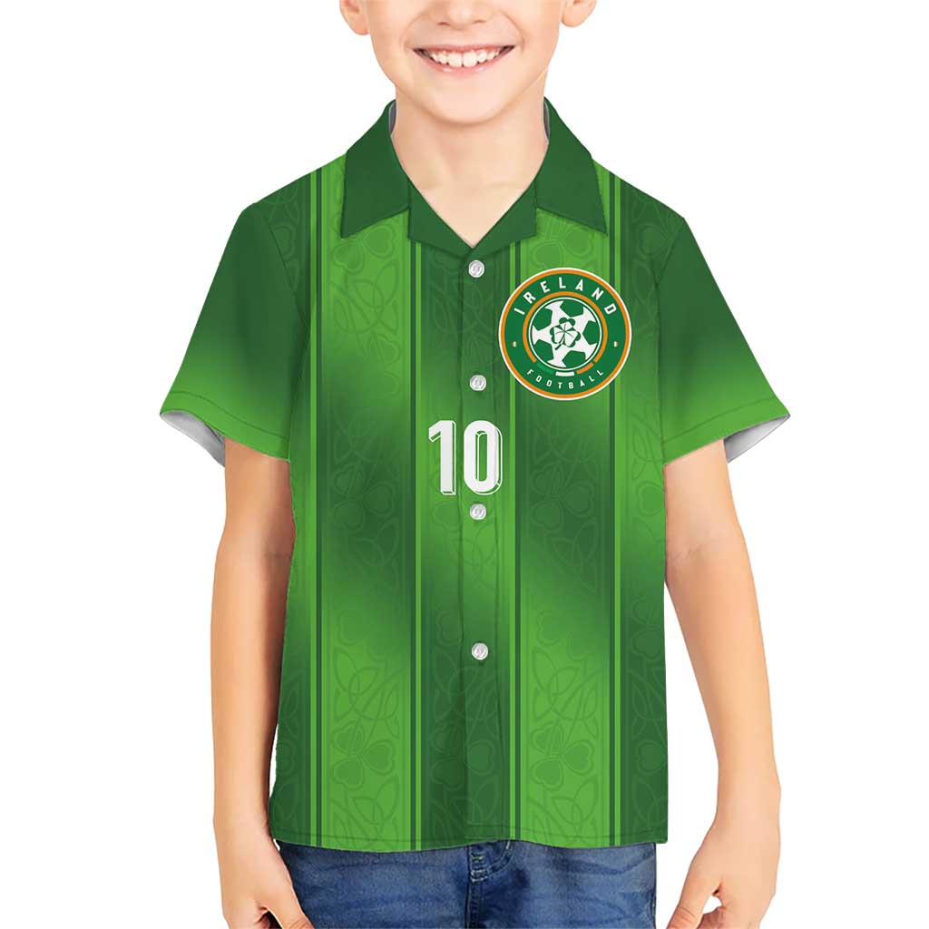 Custom Ireland National Football Kid Hawaiian Shirt Celtics Knot Shamrocks Inspired Geometry - Wonder Print Shop