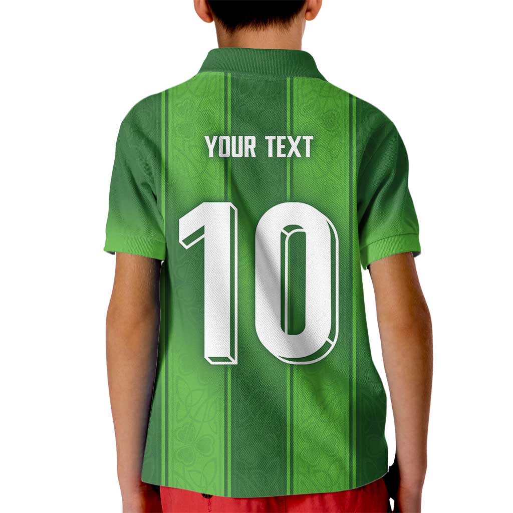 Custom Ireland National Football Kid Polo Shirt Celtics Knot Shamrocks Inspired Geometry - Wonder Print Shop