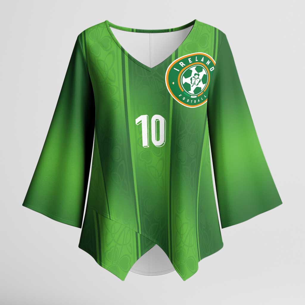 Custom Ireland National Football Kimono Sleeve Blouse Celtics Knot Shamrocks Inspired Geometry - Wonder Print Shop