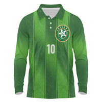 Custom Ireland National Football Long Sleeve Polo Shirt Celtics Knot Shamrocks Inspired Geometry - Wonder Print Shop