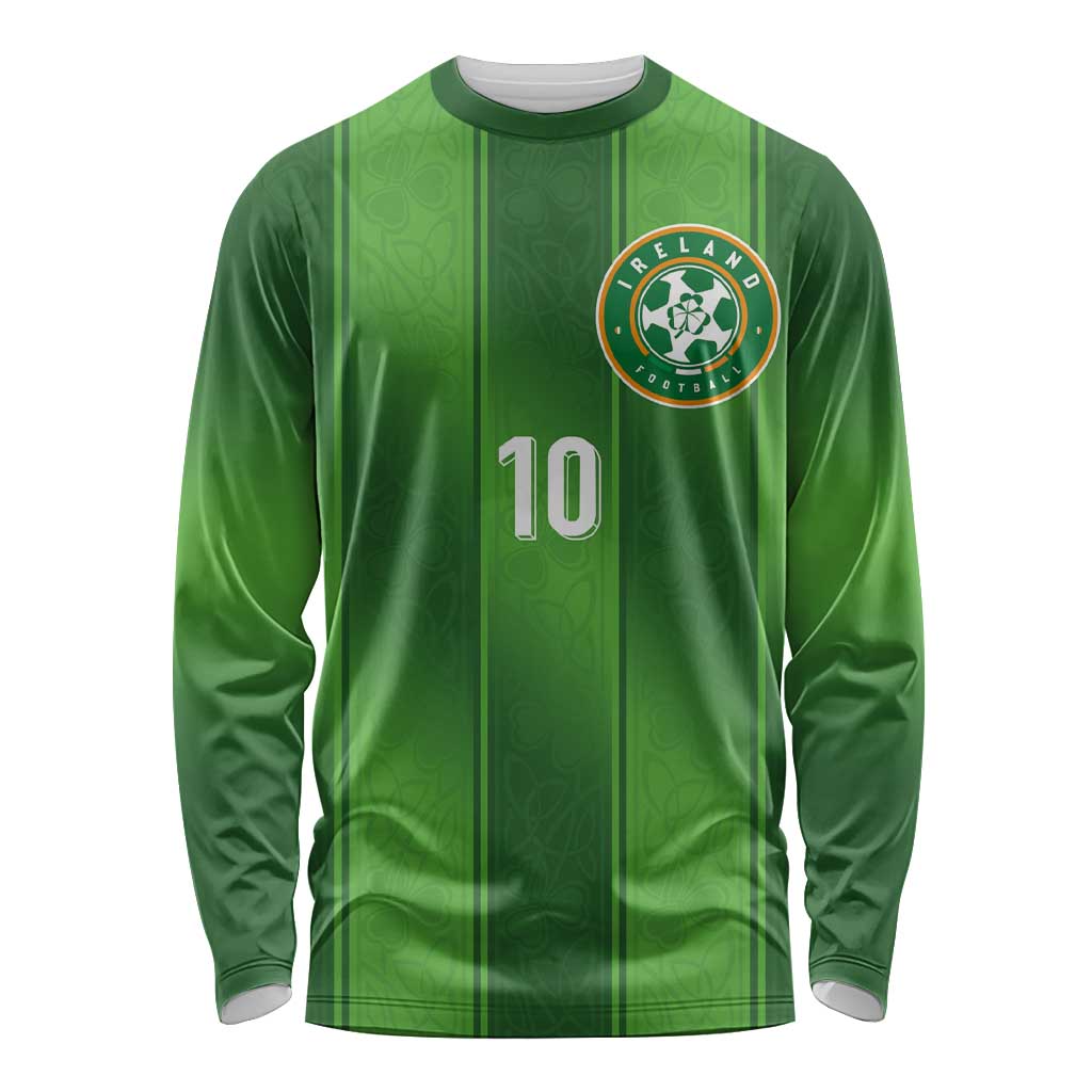 Custom Ireland National Football Long Sleeve Shirt Celtics Knot Shamrocks Inspired Geometry - Wonder Print Shop