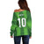 Custom Ireland National Football Off Shoulder Sweater Celtics Knot Shamrocks Inspired Geometry - Wonder Print Shop