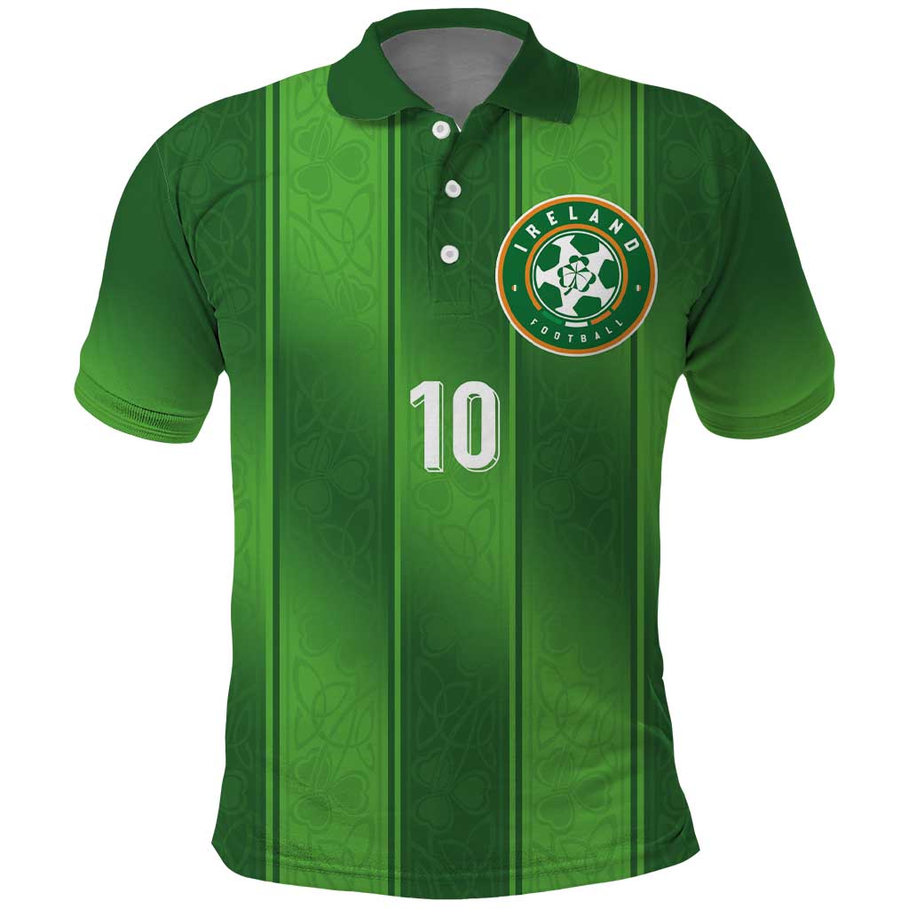 Custom Ireland National Football Polo Shirt Celtics Knot Shamrocks Inspired Geometry - Wonder Print Shop