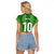 Custom Ireland National Football Raglan Cropped T Shirt Celtics Knot Shamrocks Inspired Geometry - Wonder Print Shop