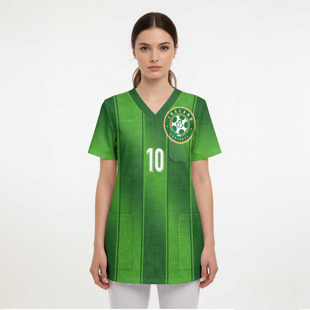 Custom Ireland National Football Scrub Top Celtics Knot Shamrocks Inspired Geometry - Wonder Print Shop
