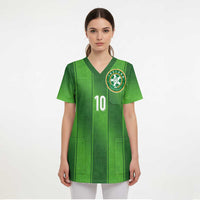 Custom Ireland National Football Scrub Top Celtics Knot Shamrocks Inspired Geometry - Wonder Print Shop