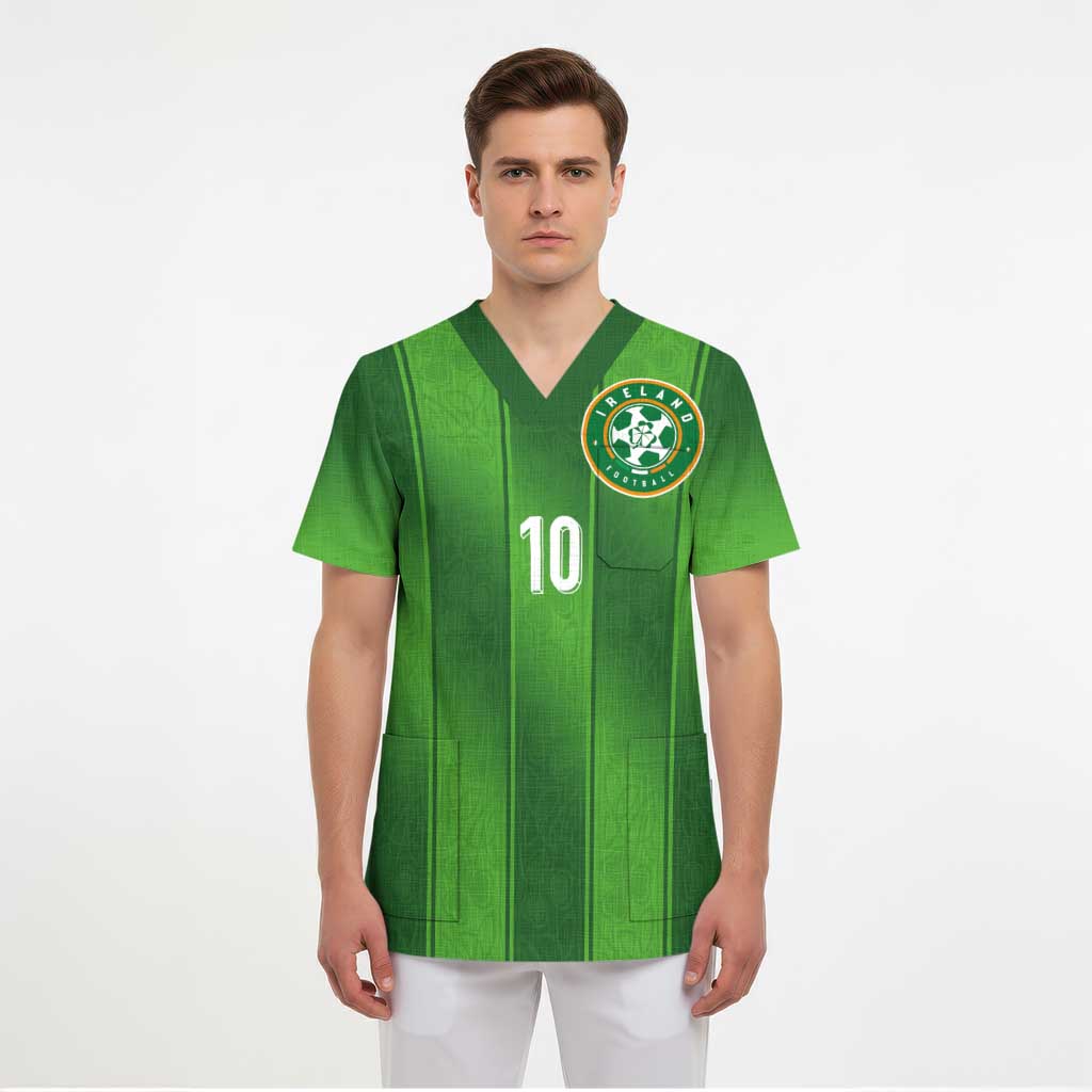 Custom Ireland National Football Scrub Top Celtics Knot Shamrocks Inspired Geometry - Wonder Print Shop