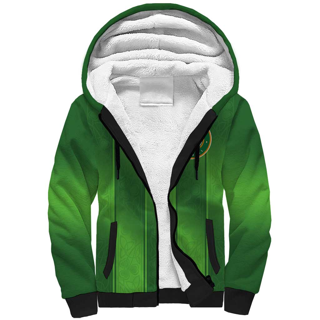 Custom Ireland National Football Sherpa Hoodie Celtics Knot Shamrocks Inspired Geometry - Wonder Print Shop