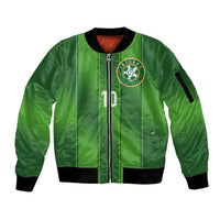 Custom Ireland National Football Sleeve Zip Bomber Jacket Celtics Knot Shamrocks Inspired Geometry - Wonder Print Shop