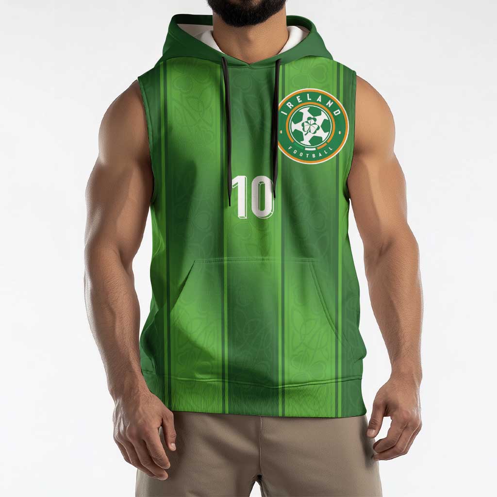 Custom Ireland National Football Sleeveless Hoodie Celtics Knot Shamrocks Inspired Geometry - Wonder Print Shop