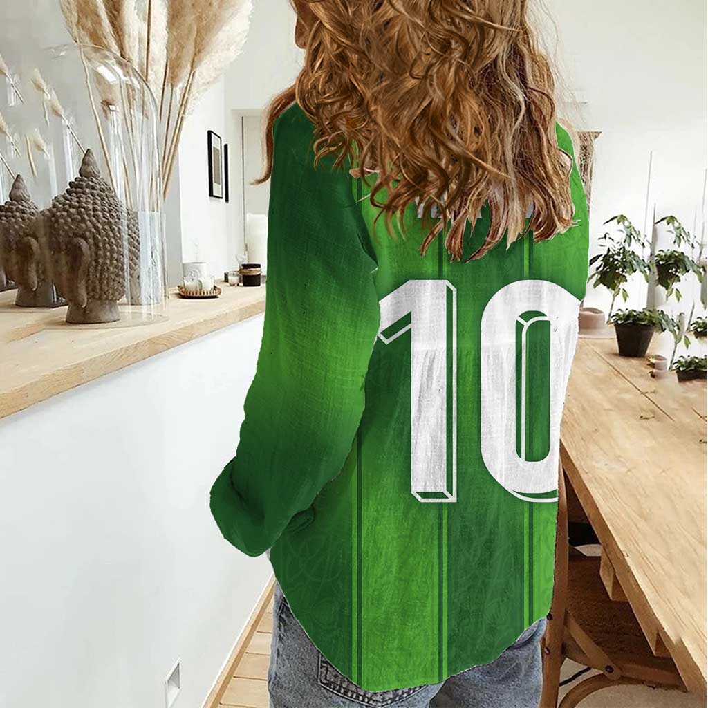 Custom Ireland National Football Women Casual Shirt Celtics Knot Shamrocks Inspired Geometry - Wonder Print Shop