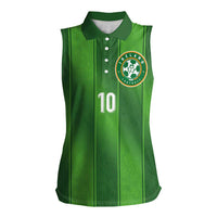 Custom Ireland National Football Women Sleeveless Polo Shirt Celtics Knot Shamrocks Inspired Geometry - Wonder Print Shop