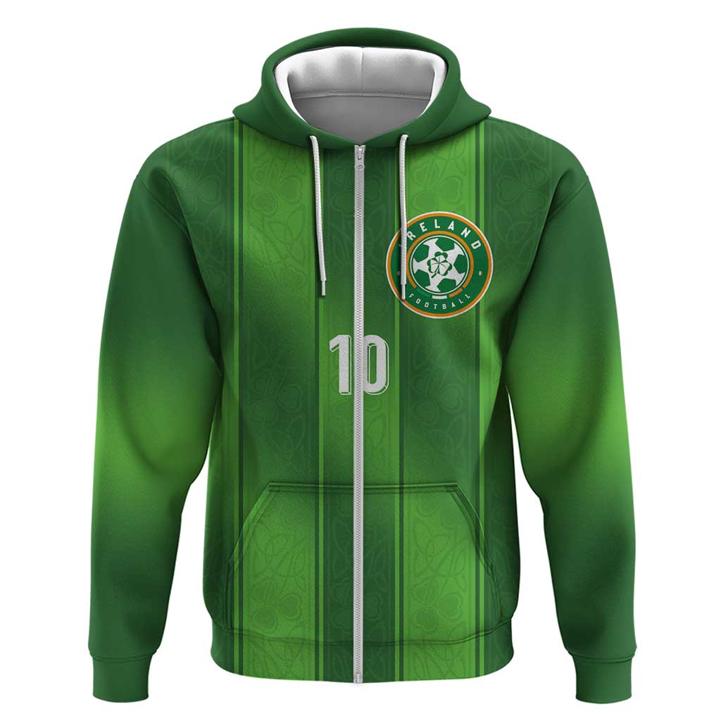 Custom Ireland National Football Zip Hoodie Celtics Knot Shamrocks Inspired Geometry - Wonder Print Shop