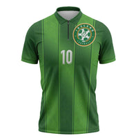 Custom Ireland National Football Zipper Polo Shirt Celtics Knot Shamrocks Inspired Geometry - Wonder Print Shop