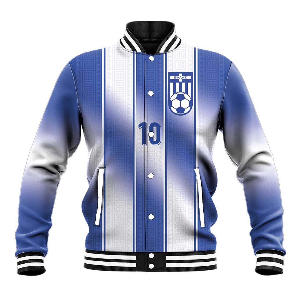 Custom Greece National Football Baseball Jacket Greek Key Inspired Geometry - Wonder Print Shop