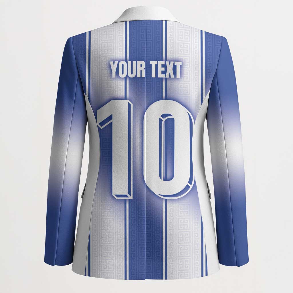 Custom Greece National Football Blazer Greek Key Inspired Geometry - Wonder Print Shop