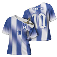 Custom Greece National Football Cross Shoulder Shirt Greek Key Inspired Geometry - Wonder Print Shop