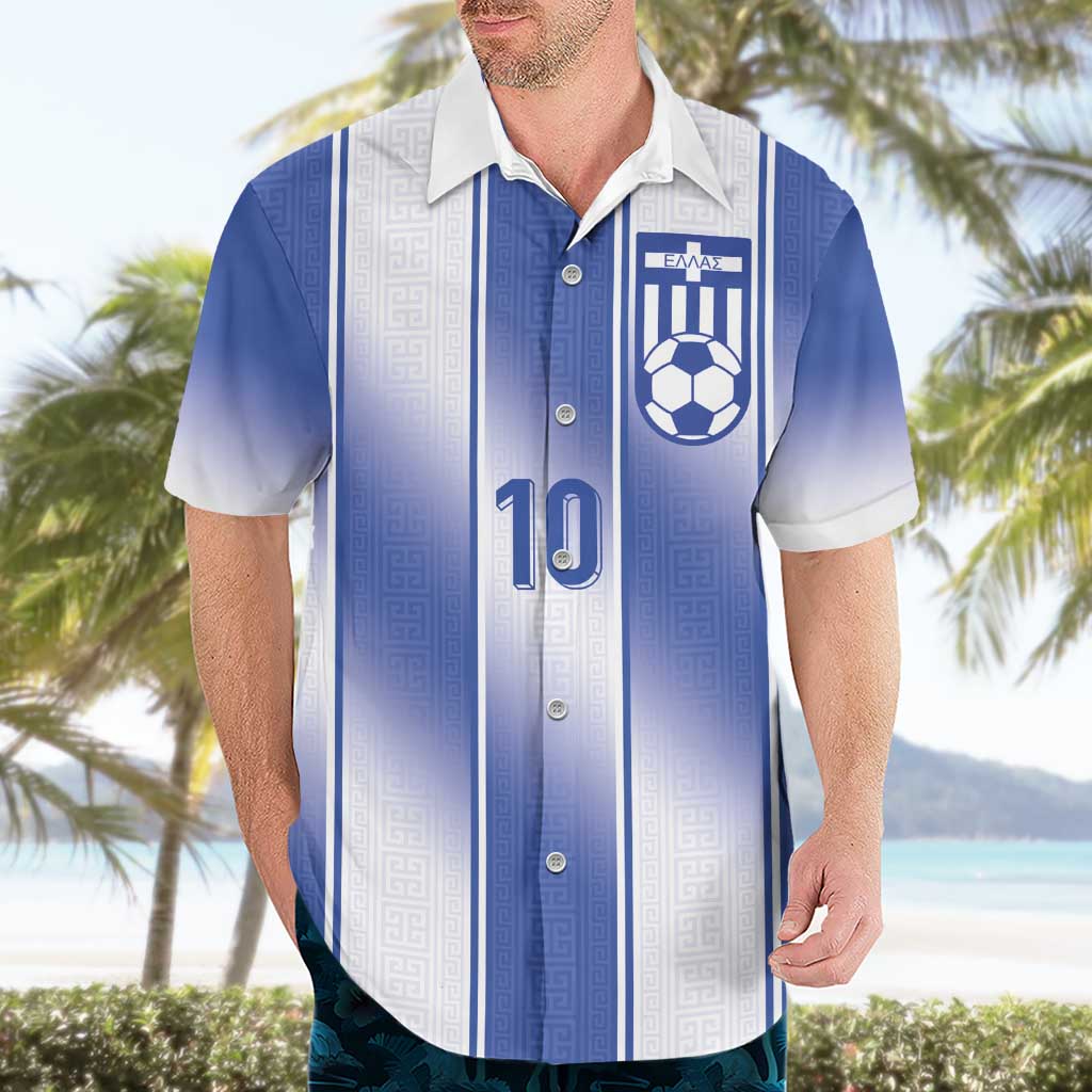 Custom Greece National Football Hawaiian Shirt Greek Key Inspired Geometry - Wonder Print Shop