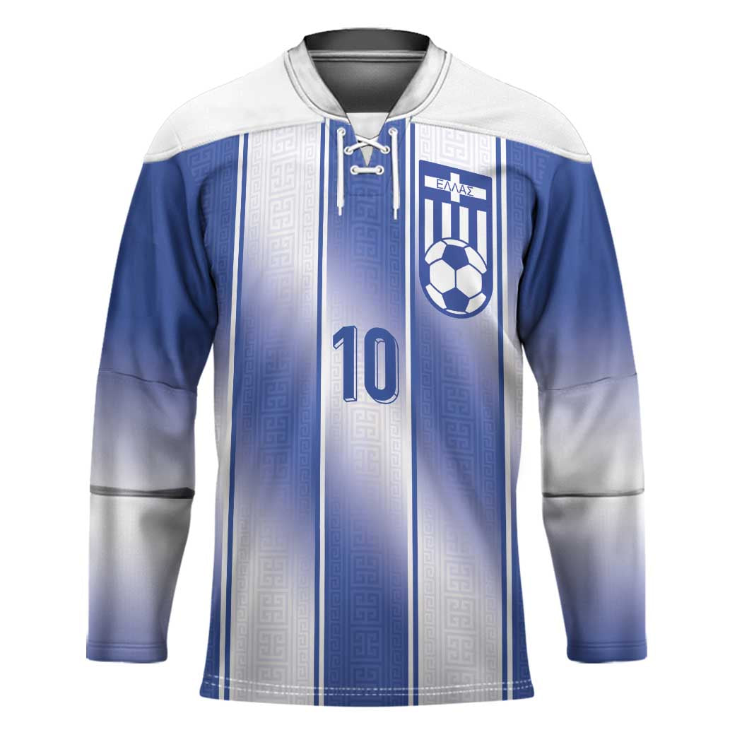 Custom Greece National Football Hockey Jersey Greek Key Inspired Geometry - Wonder Print Shop