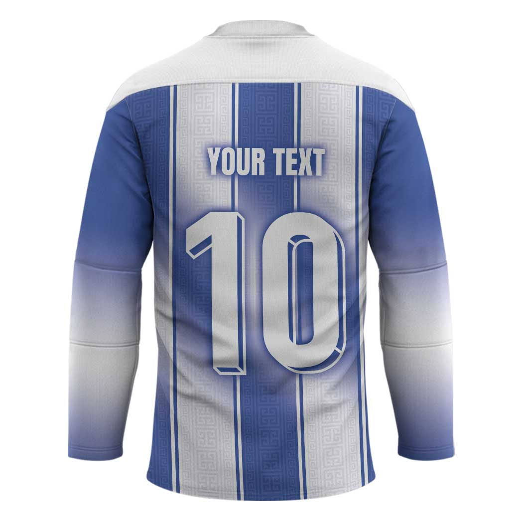 Custom Greece National Football Hockey Jersey Greek Key Inspired Geometry - Wonder Print Shop