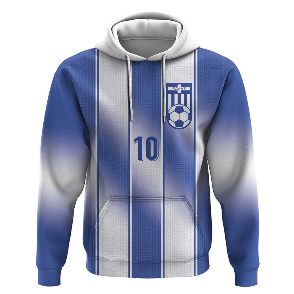 Custom Greece National Football Hoodie Greek Key Inspired Geometry - Wonder Print Shop