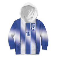 Custom Greece National Football Kid Hoodie Greek Key Inspired Geometry - Wonder Print Shop