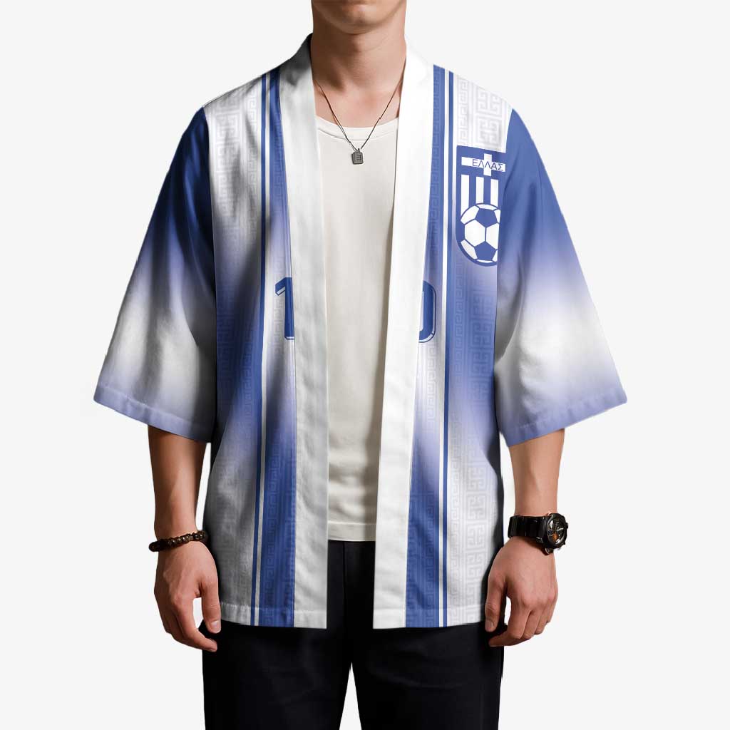 Custom Greece National Football Kimono Greek Key Inspired Geometry - Wonder Print Shop