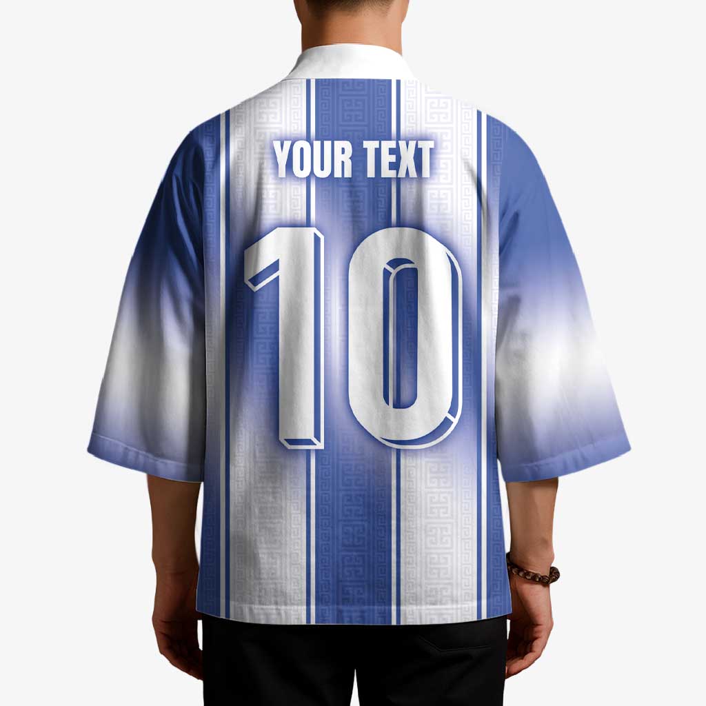 Custom Greece National Football Kimono Greek Key Inspired Geometry - Wonder Print Shop