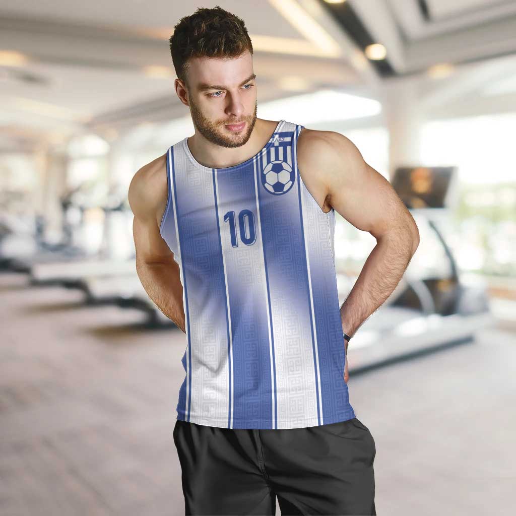 Custom Greece National Football Men Tank Top Greek Key Inspired Geometry - Wonder Print Shop