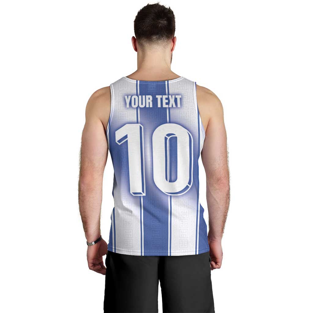 Custom Greece National Football Men Tank Top Greek Key Inspired Geometry - Wonder Print Shop