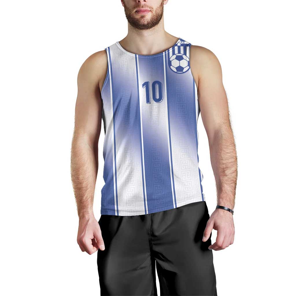 Custom Greece National Football Men Tank Top Greek Key Inspired Geometry - Wonder Print Shop
