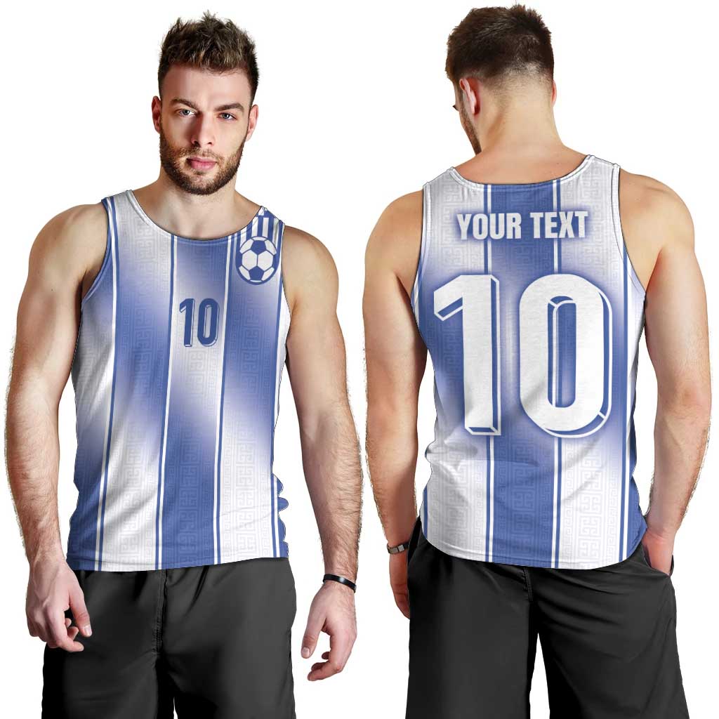 Custom Greece National Football Men Tank Top Greek Key Inspired Geometry - Wonder Print Shop