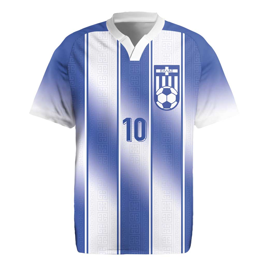 Custom Greece National Football Rugby Jersey Greek Key Inspired Geometry - Wonder Print Shop