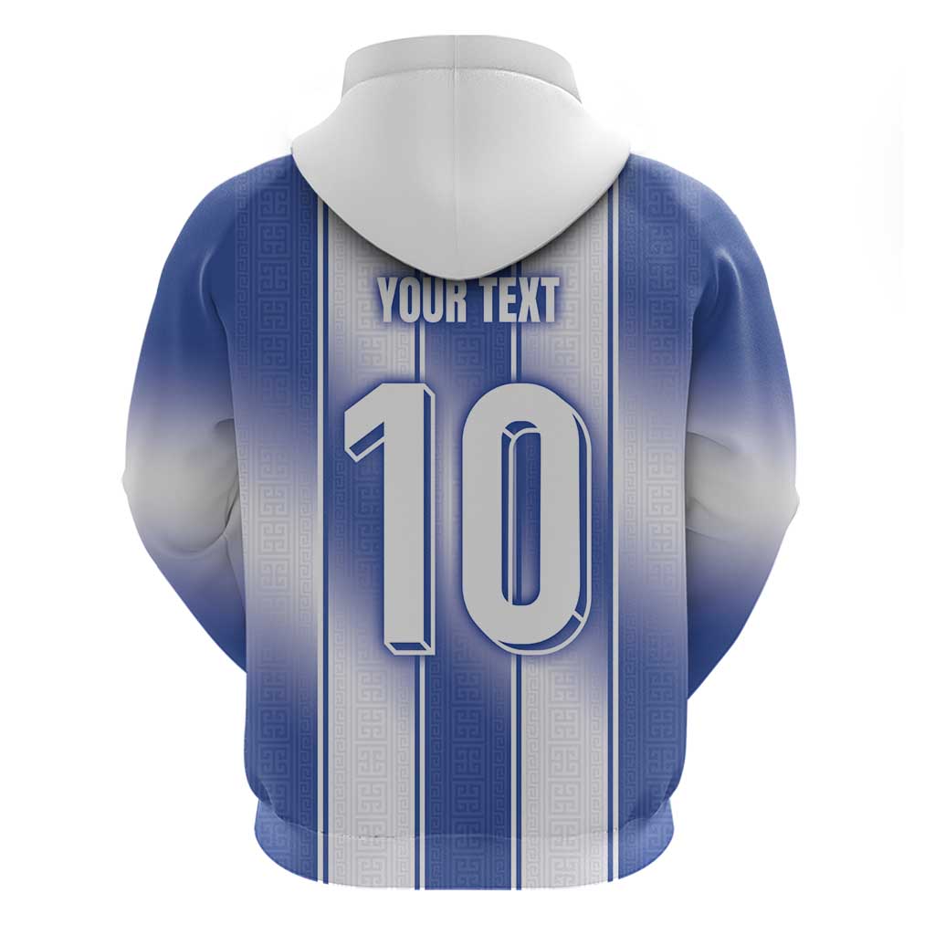 Custom Greece National Football Zip Hoodie Greek Key Inspired Geometry - Wonder Print Shop