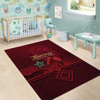 Happy Morocco Proclamation Day Area Rug Barbary Lion's Roar - Fight for Peace and Freedom - Wonder Print Shop
