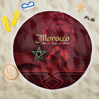 Happy Morocco Proclamation Day Beach Blanket Barbary Lion's Roar - Fight for Peace and Freedom - Wonder Print Shop