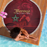Happy Morocco Proclamation Day Beach Blanket Barbary Lion's Roar - Fight for Peace and Freedom - Wonder Print Shop