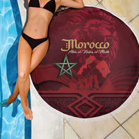 Happy Morocco Proclamation Day Beach Blanket Barbary Lion's Roar - Fight for Peace and Freedom - Wonder Print Shop