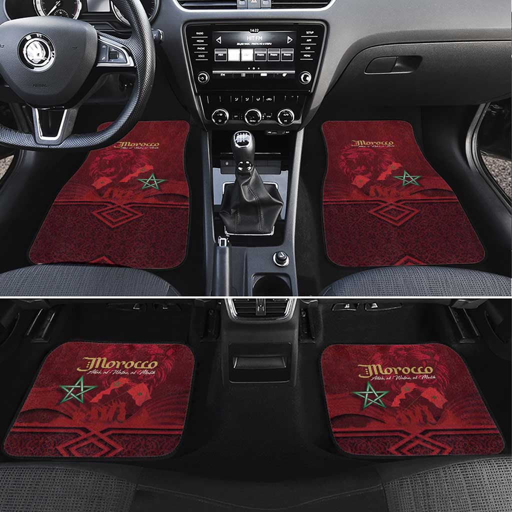 Happy Morocco Proclamation Day Car Mats Barbary Lion's Roar - Fight for Peace and Freedom - Wonder Print Shop
