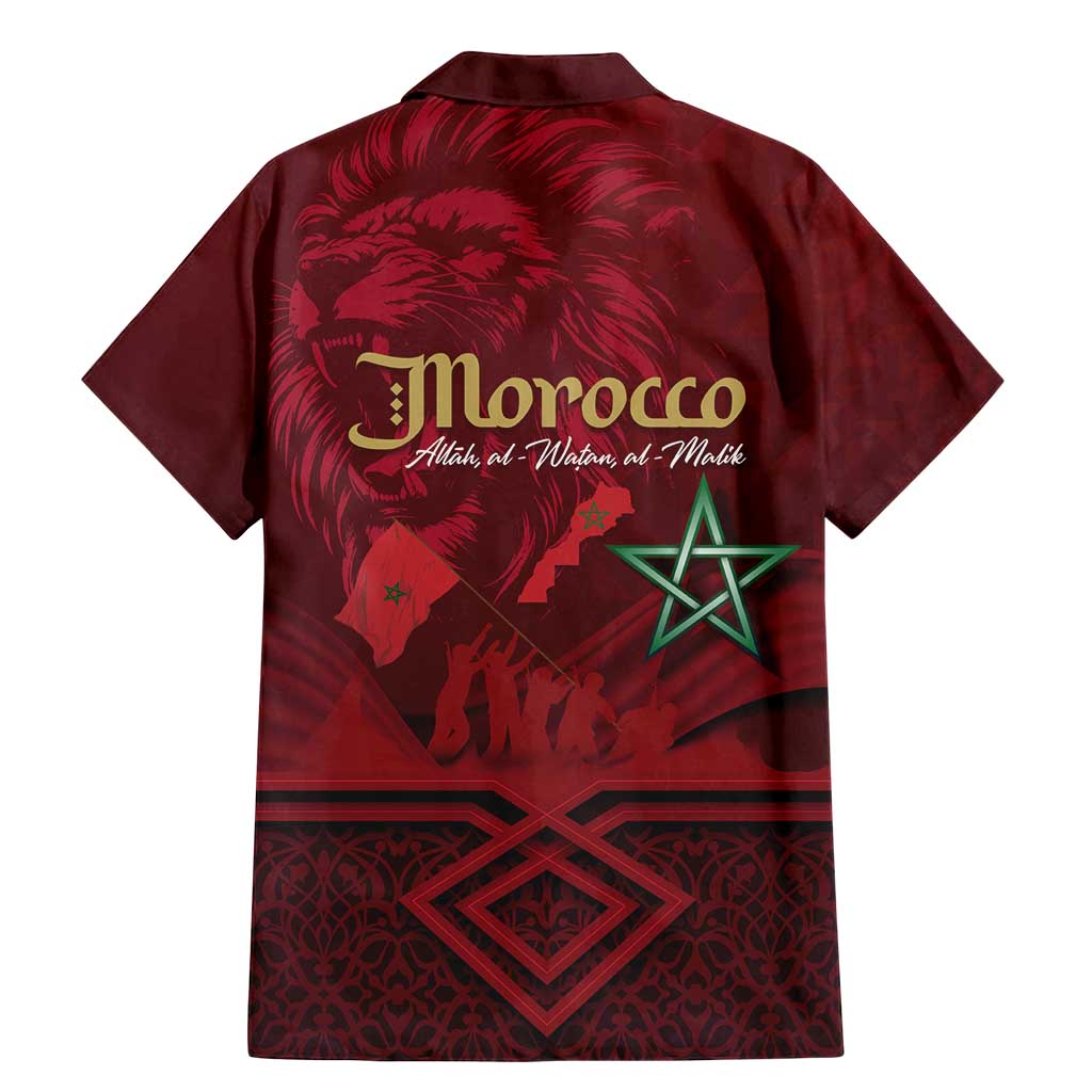 Happy Morocco Proclamation Day Family Matching Mermaid Dress and Hawaiian Shirt Barbary Lion's Roar - Fight for Peace and Freedom - Wonder Print Shop