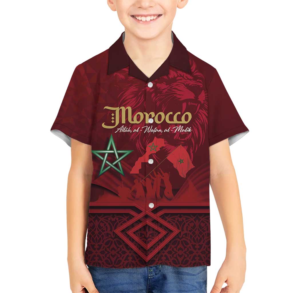 Happy Morocco Proclamation Day Family Matching Puletasi and Hawaiian Shirt Barbary Lion's Roar - Fight for Peace and Freedom - Wonder Print Shop
