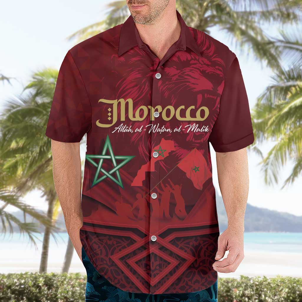 Happy Morocco Proclamation Day Hawaiian Shirt Barbary Lion's Roar - Fight for Peace and Freedom - Wonder Print Shop