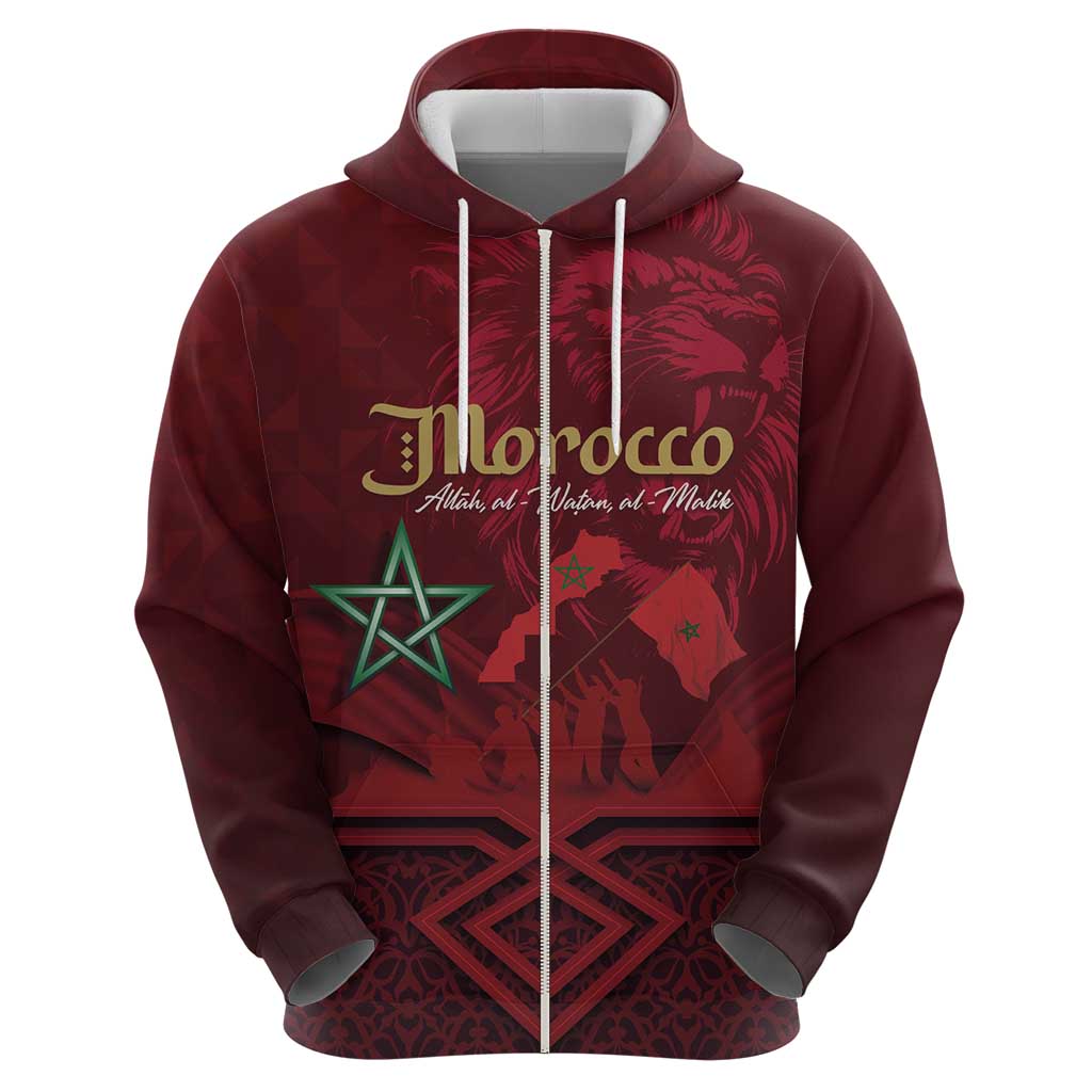 Happy Morocco Proclamation Day Hoodie Barbary Lion's Roar - Fight for Peace and Freedom - Wonder Print Shop