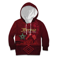 Happy Morocco Proclamation Day Kid Hoodie Barbary Lion's Roar - Fight for Peace and Freedom - Wonder Print Shop