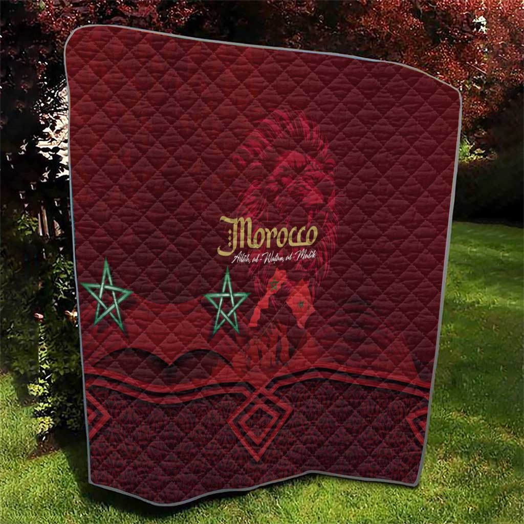 Happy Morocco Proclamation Day Quilt Barbary Lion's Roar - Fight for Peace and Freedom - Wonder Print Shop