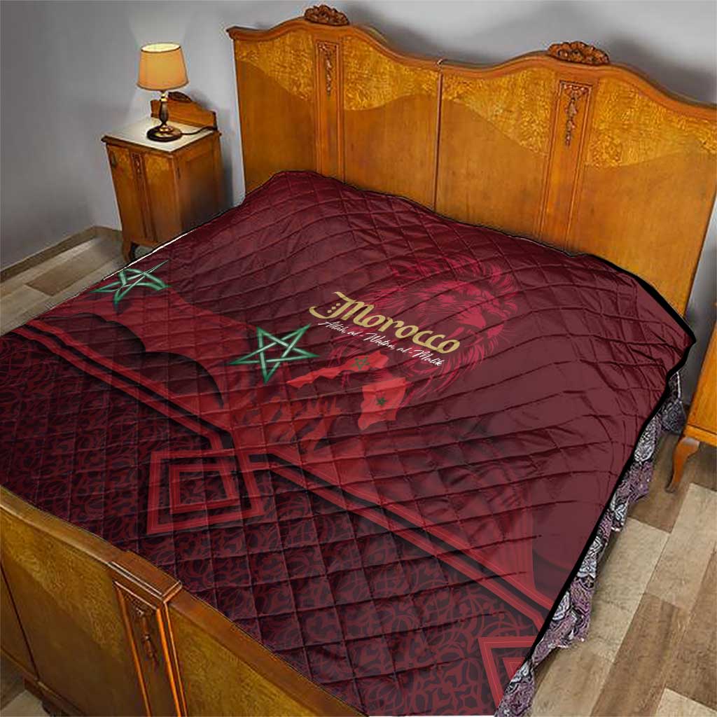 Happy Morocco Proclamation Day Quilt Barbary Lion's Roar - Fight for Peace and Freedom - Wonder Print Shop