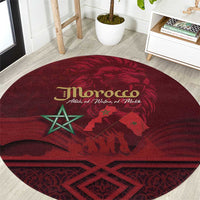 Happy Morocco Proclamation Day Round Carpet Barbary Lion's Roar - Fight for Peace and Freedom