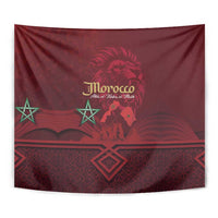 Happy Morocco Proclamation Day Tapestry Barbary Lion's Roar - Fight for Peace and Freedom - Wonder Print Shop