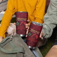 Happy Morocco Proclamation Day Tumbler Cup Barbary Lion's Roar - Fight for Peace and Freedom - Wonder Print Shop