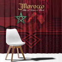 Happy Morocco Proclamation Day Window Curtain Barbary Lion's Roar - Fight for Peace and Freedom - Wonder Print Shop